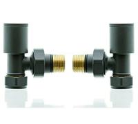 Team Controls Anthracite Angled Valves for Heated Towel Rail or Radiator Minimalist Brass Pairs 15mm Central Heating
