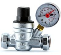 Team Controls Water Pressure Reducing Valve 15mm Compression with Gauge RegulatingPressure Regulators TCPRV15