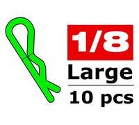 Team Corally Body Clips 45 Degree Bent Large Green 1/8 Scale RC Car 10 Pack C-35120