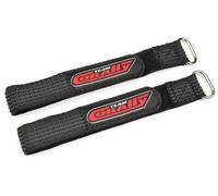 Team Corally Pro Battery Straps 250x20mm Metal Buckle Silicone Black Pack of 2 C-50530