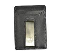 Team Direct Everton FC Leather Card Holder with Money Clip, Black, Engraved Crest