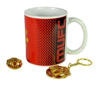 Team Direct Manchester United Ceramic Mug, Keyring and Badge Gift Set for Father's Day