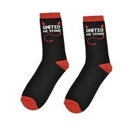 Team Direct United We Stand Black Red 8 to 11 UK Adult Socks
