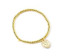 Team Direct West Ham United Gold-Tone Ball Bead Bracelet with Shield Crest Charm, 18cm, Hypoallergenic, Ages 14+