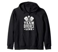 Team Divorce Line Funny Pickleball Couples Humor Zip Hoodie