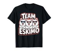 Team Eskimo Cartoon White Spitz Dog Breed American Eskimo T-Shirt