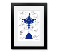 Team Europe Ryder Cup Winners 2025 Signed Poster Photo Print Autograph Framed Memorabilia Golf Golfing Golfer Gift Rory Mcilroy Justin Rose Tommy Fleetwood (2012 A4 Framed & Mounted)
