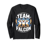 Team Falcon Cartoon Bird of Prey for Birthday Nature Fans Long Sleeve T-Shirt