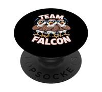 Team Falcon Funny Cartoon Bird of Prey Birthday Nature Party PopSockets Adhesive PopGrip