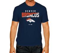 Team Fan Apparel Adult NFL Diagonal Fade Color Block T-Shirt - Officially Licensed - Tagless - 100% Cotton - Unisex, Denver Broncos - Navy, L