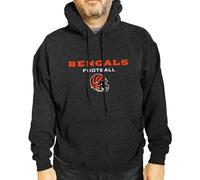 Team Fan Apparel Adult NFL Football Helmet Heather Hooded Sweatshirt - Officially Licensed Pre-Shrunk Fleece Blend Pullover, Charcoal, Medium