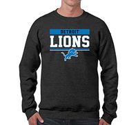 Team Fan Apparel NFL Adult Long Sleeve Team Block Charcoal Crewneck Sweatshirt - Stay Warm & Represent Your Team with Style, Charcoal, Large