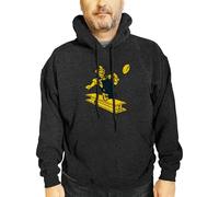 Team Fan Apparel NFL Adult Unisex Modern Throwback Ultra Soft Fleece Hooded Sweatshirt, Heathered Football Hoodie, Black Heather, XL