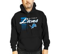 Team Fan Apparel NFL Adult Unisex Retro Script Ultra Soft Fleece Hooded Sweatshirt, Officially Licensed Football Performance, Black, Large