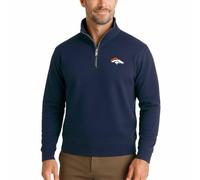 Team Fan Apparel NFL Adult Unisex Team Logo Quarter Zip Pullover Sweatshirt, Mid-Weight Officially Licensed Fleece Apparel, Navy, Large