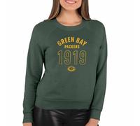 Team Fan Apparel NFL Womens Big Date Slouchy Crewneck, Fleece Pullover Tagless, Long Sleeve Sweatshirt, Football Apparel, Forest Green Heather, Medium