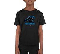 Team Fan Apparel Youth NFL Ultimate Fan Logo Short Sleeve T-Shirt - 100% Cotton Tagless Football Tee - Officially Licensed, Carolina Panthers - Black, S