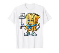 Team Fettuccini Pasta Mascot Funny Food Cooking Design Value Graphic T-Shirt, Men, White, XL