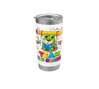 Team Fourth Grade Cute Frog Reading Back to School Classroom Stainless Steel Insulated Tumbler