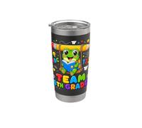 Team Fourth Grade Cute Frog Reading Back to School Classroom Stainless Steel Insulated Tumbler