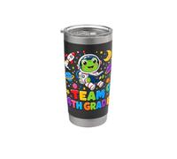 Team Fourth Grade Frog Astronaut Reading Back to School Stainless Steel Insulated Tumbler