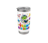 Team Fourth Grade Frog Astronaut Reading Back to School Stainless Steel Insulated Tumbler