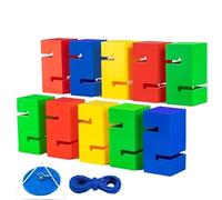 Team Game Field Day Games for Young Adults, Outdoor Activities, Family Reunion Games, Fun Team Stacking Tower Games(Multi-color,10PCS)