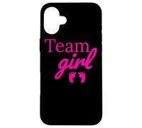 Team Girl Pink Baby Shower Gender Reveal Party Case for iPhone 16 Plus