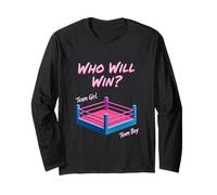 Team Girl vs Team Boy Boxing Ring Gender Reveal Showdown Long Sleeve T-Shirt