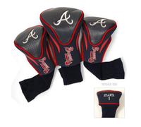 Team Golf MLB Atlanta Braves Contour Golf Club Headcovers (3 Count), Numbered 1, 3, & X, Fits Oversized Drivers, Utility, Rescue & Fairway Clubs, Velour lined for Extra Club Protection
