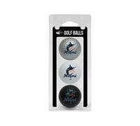 Team Golf MLB Miami Marlins Regulation Size Golf Balls, 3 Pack, Full Color Durable Team Imprint