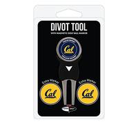 Team Golf NCAA California Golden Bears Divot Tool Pack with 3 Golf Ball Markers Divot Tool with 3 Golf Ball Markers Pack, Markers are Removable Magnetic Double-Sided Enamel