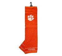 Team Golf NCAA Clemson Tigers Embroidered Golf Towel Embroidered Golf Towel, Checkered Scrubber Design, Embroidered Logo