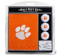 Team Golf NCAA Clemson Tigers Gift Set: Embroidered Golf Towel, 3 Golf Balls, and 14 Golf Tees 2-3/4" Regulation, Tri-Fold Towel 16" x 22" & 100% Cotton