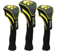 Team Golf NCAA Iowa Hawkeyes Contour Golf Club Headcovers (3 Count) Numbered 1, 3, & X, Fits Oversized Drivers, Utility, Rescue & Fairway Clubs, Velour lined for Extra Club Protection