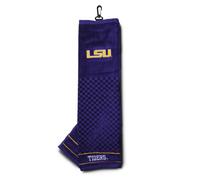 Team Golf NCAA LSU Tigers Embroidered Golf Towel Embroidered Golf Towel, Checkered Scrubber Design, Embroidered Logo