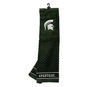 Team Golf NCAA Michigan State Spartans Embroidered Golf Towel Embroidered Golf Towel, Checkered Scrubber Design, Embroidered Logo