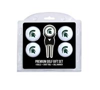 Team Golf NCAA Michigan State Spartans Regulation Size Golf Balls (4 Count) & Divot Tool with Removable Double-Sided Magnetic Marker
