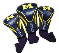 Team Golf NCAA Michigan Wolverines Contour Golf Club Headcovers (3 Count) Numbered 1, 3, & X, Fits Oversized Drivers, Utility, Rescue & Fairway Clubs, Velour lined for Extra Club Protection