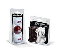 Team Golf NCAA Mississippi State Bulldogs Logo Imprinted Golf Balls (3 Count) & 2-3/4" Regulation Golf Tees (50 Count), Multi Colored