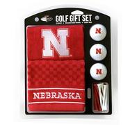 Team Golf NCAA Nebraska Cornhuskers Gift Set: Embroidered Golf Towel, 3 Golf Balls, and 14 Golf Tees 2-3/4" Regulation, Tri-Fold Towel 16" x 22" & 100% Cotton