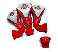 Team Golf NCAA Ohio State Buckeyes Contour Golf Club Headcovers (3 Count) Numbered 1, 3, & X, Fits Oversized Drivers, Utility, Rescue & Fairway Clubs, Velour lined for Extra Club Protection