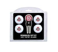 Team Golf NCAA Ohio State Buckeyes Regulation Size Golf Balls (4 Count) & Divot Tool with Removable Double-Sided Magnetic Marker