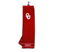 Team Golf NCAA Oklahoma Sooners Embroidered Golf Towel Embroidered Golf Towel, Checkered Scrubber Design, Embroidered Logo