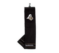 Team Golf NCAA Purdue Boilermakers 16" x 22" Cotton Tri-Fold Embroidered Golf Towel with Checkered Scrubber Design and Swivel Clip