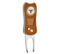 Team Golf NCAA Texas Longhorns Retractable Divot Tool with Double-Sided Magnetic Ball Marker, Features Patented Single Prong Design, Causes Less Damage to Greens