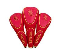 Team Golf NCAA USC Trojans Contour Golf Club Headcovers (3 Count) Numbered 1, 3, & X, Fits Oversized Drivers, Utility, Rescue & Fairway Clubs, Velour lined for Extra Club Protection