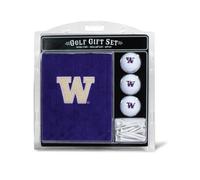 Team Golf NCAA Washington Huskies Gift Set: Embroidered Golf Towel, 3 Golf Balls, and 14 Golf Tees 2-3/4" Regulation, Tri-Fold Towel 16" x 22" & 100% Cotton