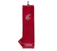 Team Golf NCAA Washington State Cougars Embroidered Golf Towel, Checkered Scrubber Design, Embroidered Logo