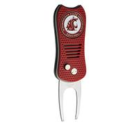 Team Golf NCAA Washington State Cougars Switchblade Divot Tool with Double-Sided Magnetic Ball Marker, Features Patented Single Prong Design, Causes Less Damage to Greens, Switchblade Mechanism